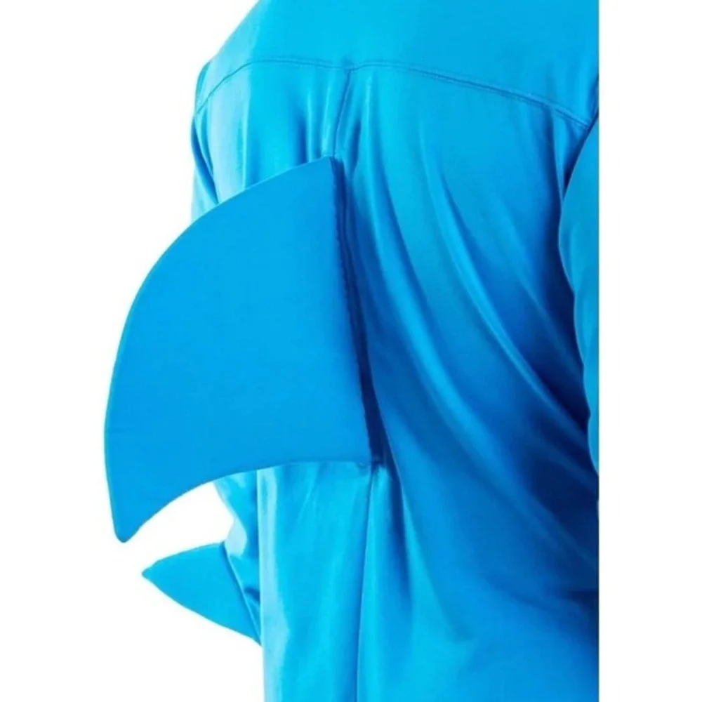 Tipsy Elves Mens Shark Halloween Costume Size‎ 3XL Blue Cosplay Hooded Jumpsuit